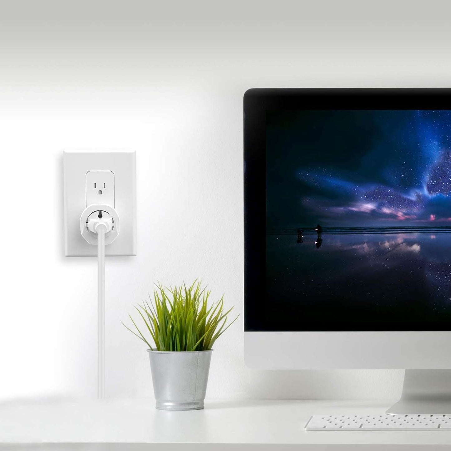 1 Pack European to US Plug Adapter, EU to US Adapter, Europe to USA Travel Converter for Most of EU Spain France Type C E F Plugs to America