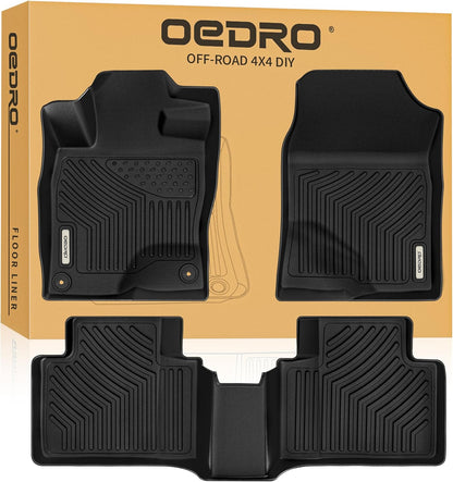 Upgraded Floor Mats Fit for Honda Civic 2016-2021 Coupe/Sedan/Type R, Tailored Fit for Honda Civic Hatchback 2017-2021 Accessories, All Weather TPE Floor Liners, 1St and 2Nd Row