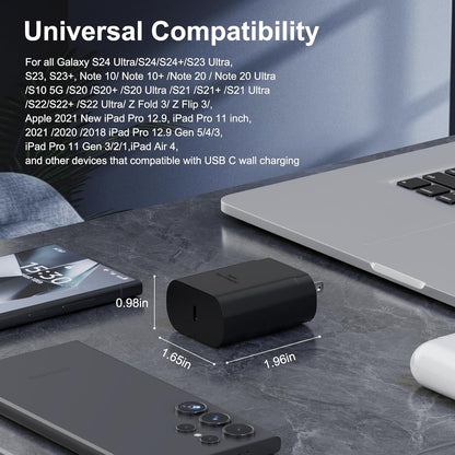 Samsung USB-C Super Fast Charging Power Adapter,25W PD Charger Block for Samsung Galaxy S26/S26 Ultra/S26+/S25 Ultra/S25/S25+/S24 Ultra/S24/S24+/S23 Ultra/S23/S23+/S22/S22 Ultra/S22+(2 Pack)