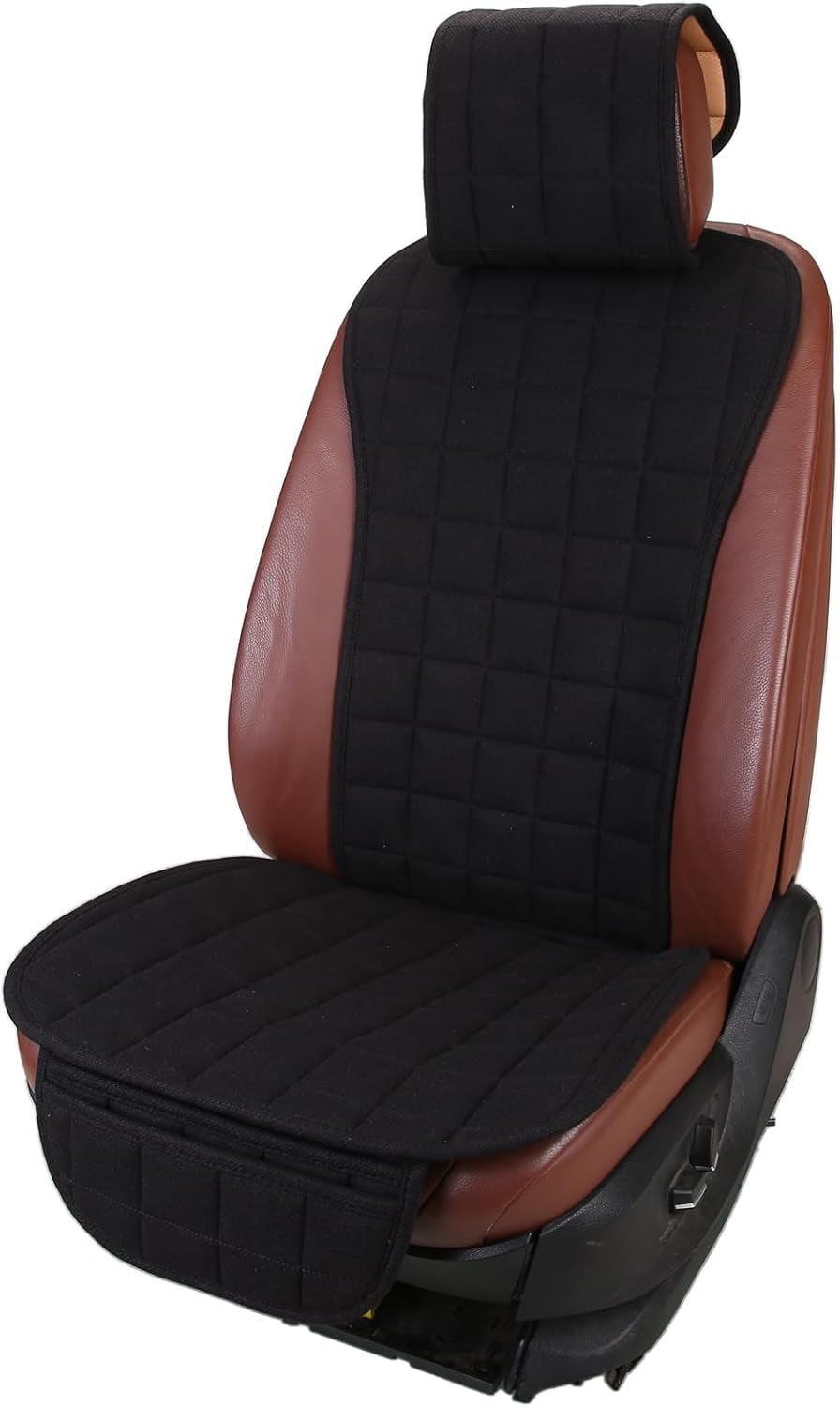 Cooling Car Seat Covers,Cloth Seat Covers for Cars,Linen Car Seat Protector,Front Seat Only Universal Fits Most Automotive,Vans,Suvs,Trucks Black