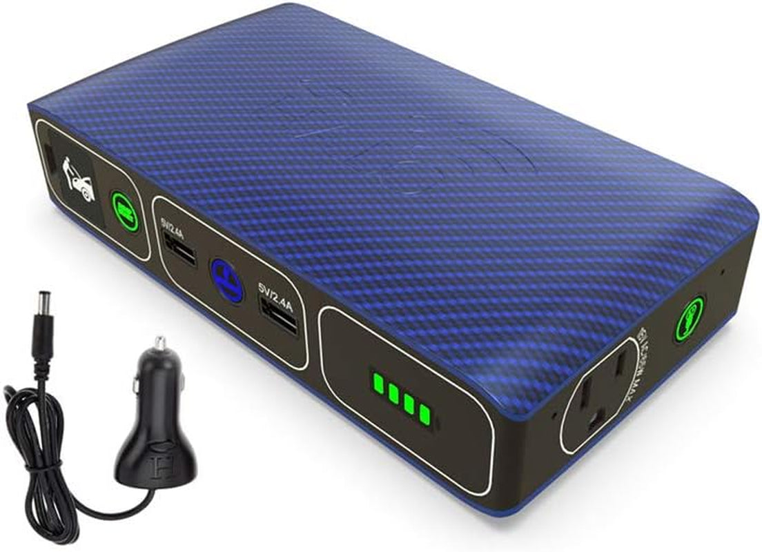 Bolt Wireless Laptop Power Bank - 44400 Mwh Portable Phone Laptop Charger Car Jump Starter with AC Outlet and Car Charger, Blue Graphite