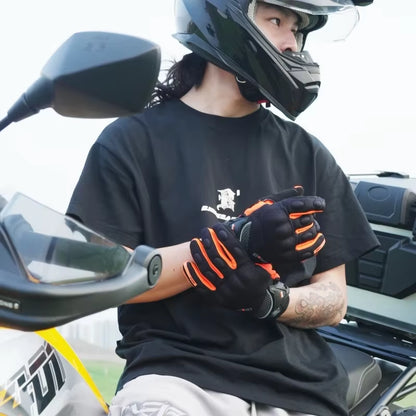 Urban Motorcycle Gloves Men Women Full Finger Anti-Slip Anti-Fall Breathable Gloves for Daily Commuting & City Riding